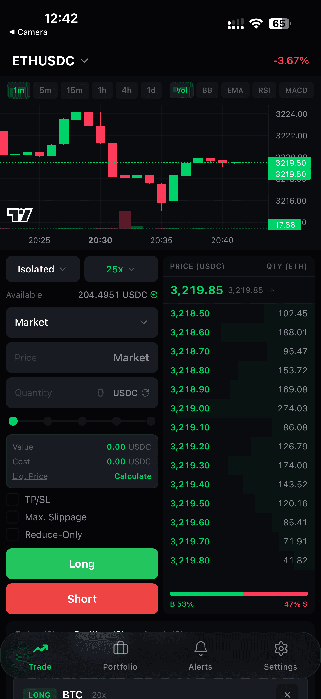 Hyperly app showing live Hyperliquid market data